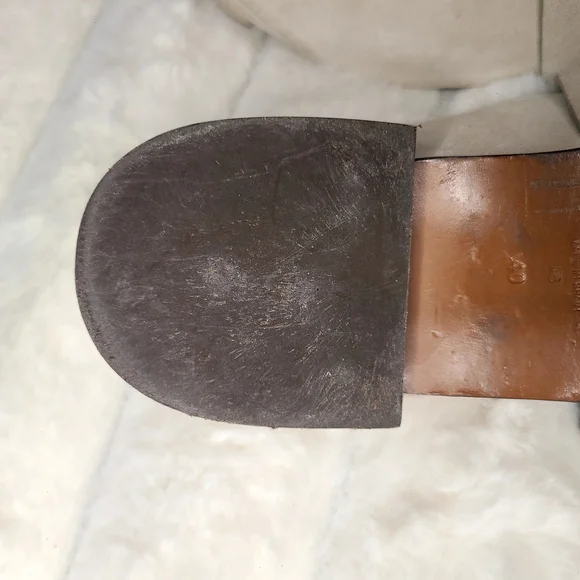 Frame Denim Cream and Gold Flats with Horsebit Detail - Picture 7 of 9